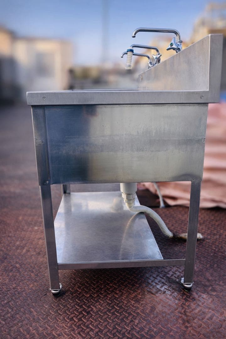 業務用 ステンレス 2槽シンク 流し台 幅100×奥行60×高さ94cm 厨房用