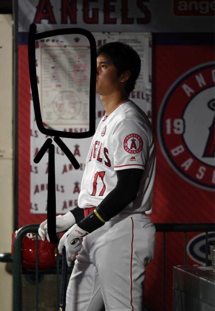 ⑧ ホームラン王　大谷翔平　実使用　ラインナップカード　サイン　(検) tシャツ