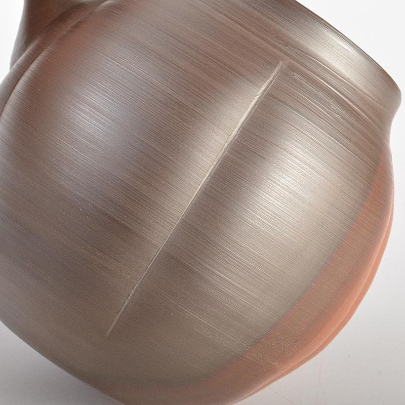 茶道具　萬古焼　清水洋造　横手急須　茶壷　共布共箱　V　6427