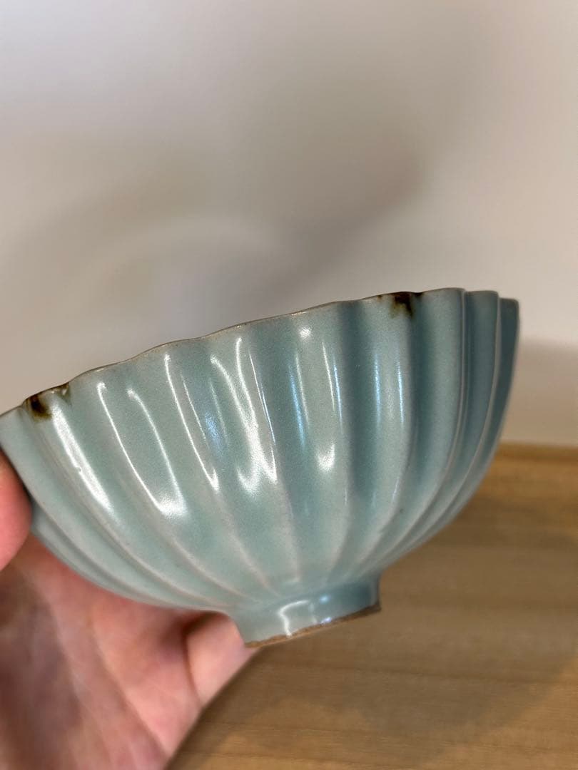 明代　龍泉窯 青磁碗 共箱付き