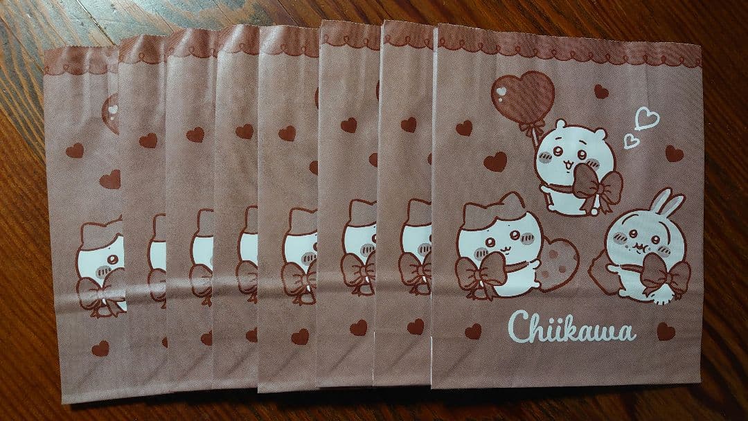 ちいかわ バレンタイン チョコレート パーティ缶 ポーチ ギフト ショッパー8枚