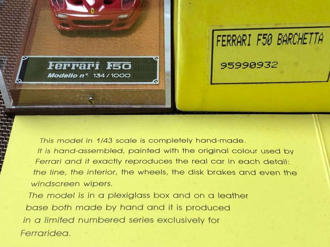 ☆絶版激レア！1/43 Ferrari F50レッド イデア BBR