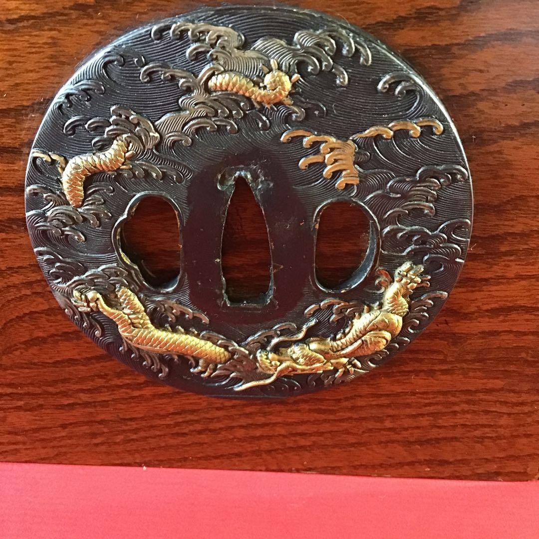 超高級　御刀お手入箱　刀匠作目貫道具付