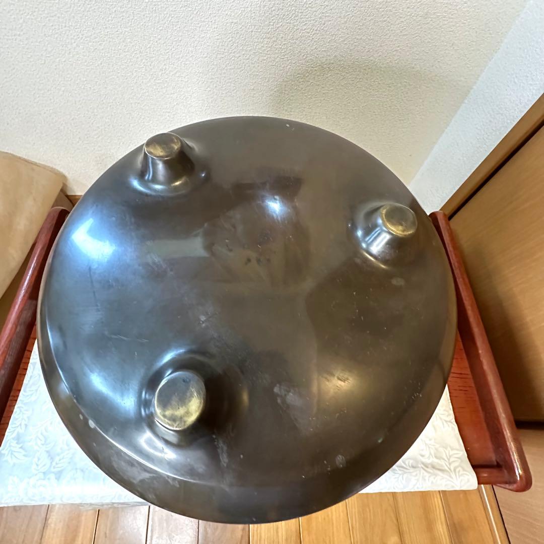 ♦︎未使用品♦︎茶道具　唐銅？面取り風炉　虫喰い 五徳　風炉