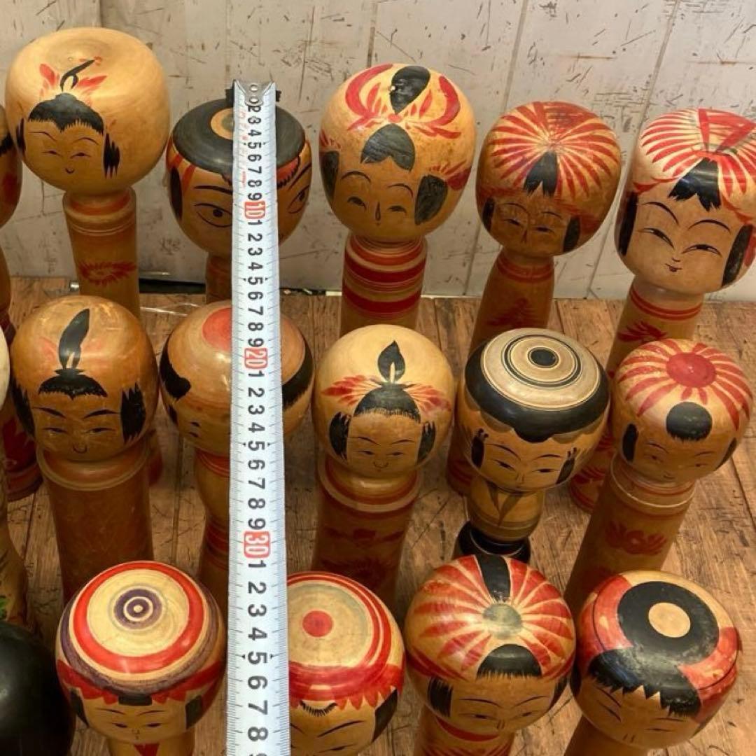 ②昭和レトロ 東北 伝統工芸 郷土玩具 創作 こけし 小芥子 16体 まとめ売り