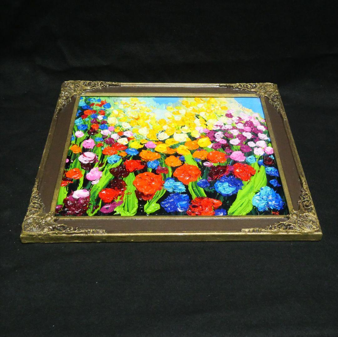油絵 油彩 油彩画 絵 絵画【colorful flower garden】