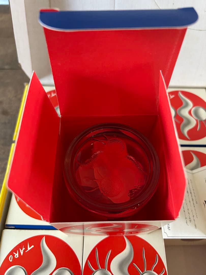 岡本太郎　顔のグラス　ノベルティ　二代目　アンティーク　デッドストック　外箱付