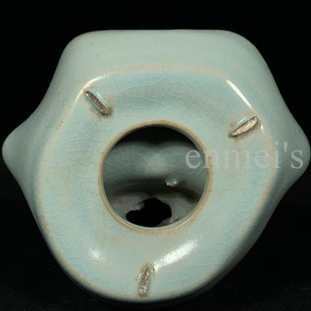 中国古美術・旧蔵品 宋代 汝窯 佛手倒流香炉（香插）・仏具・置物・茶道具・文房具