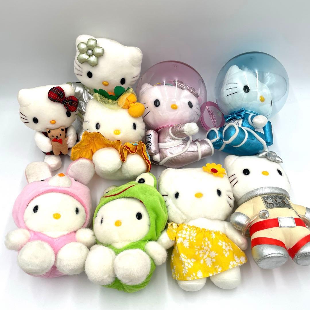 希少　レア　当時物　ハローキティ ぬいぐるみ 9体セット　レトロ　まとめ売り