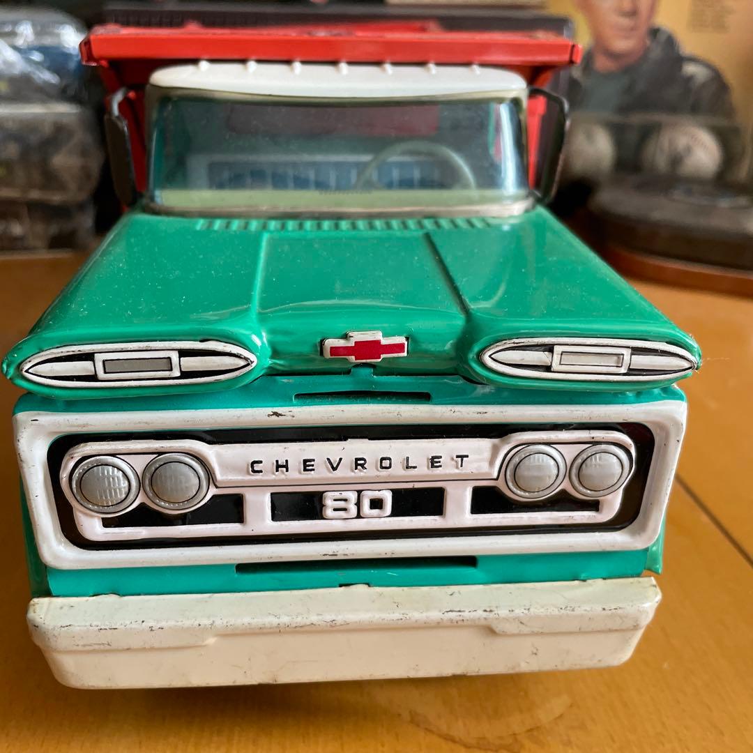 ブリキ　シボレー　ダンプカー　10輪車