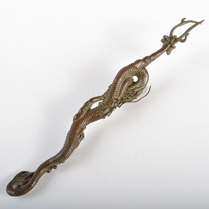 eyeknow74　金工名品　古銅宣徳銅　龍　筆架　置物　C　6941E