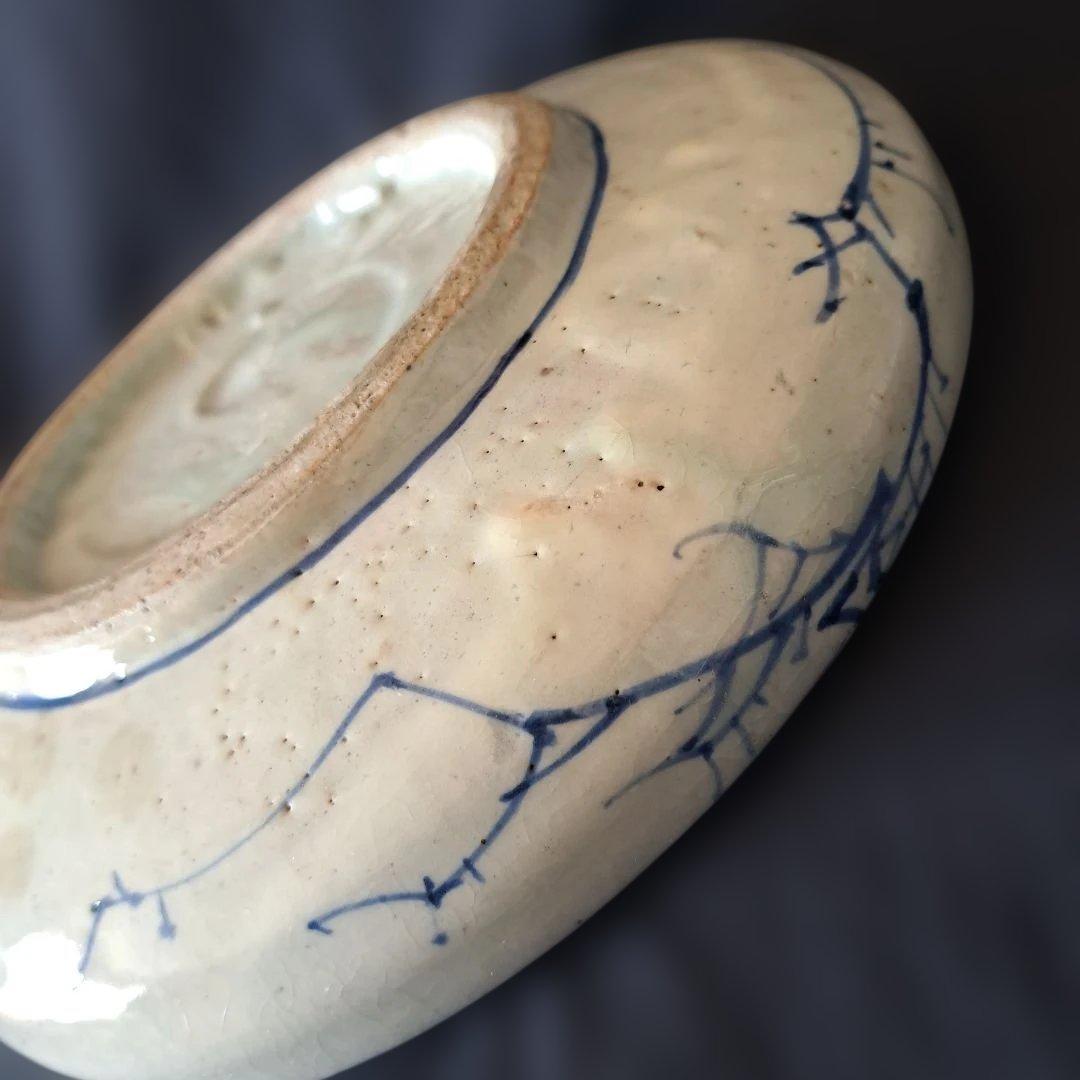 「まるで若冲(じゃくちゅう)のタッチ？！」 古伊万里染付皿(最大幅23cm) 骨