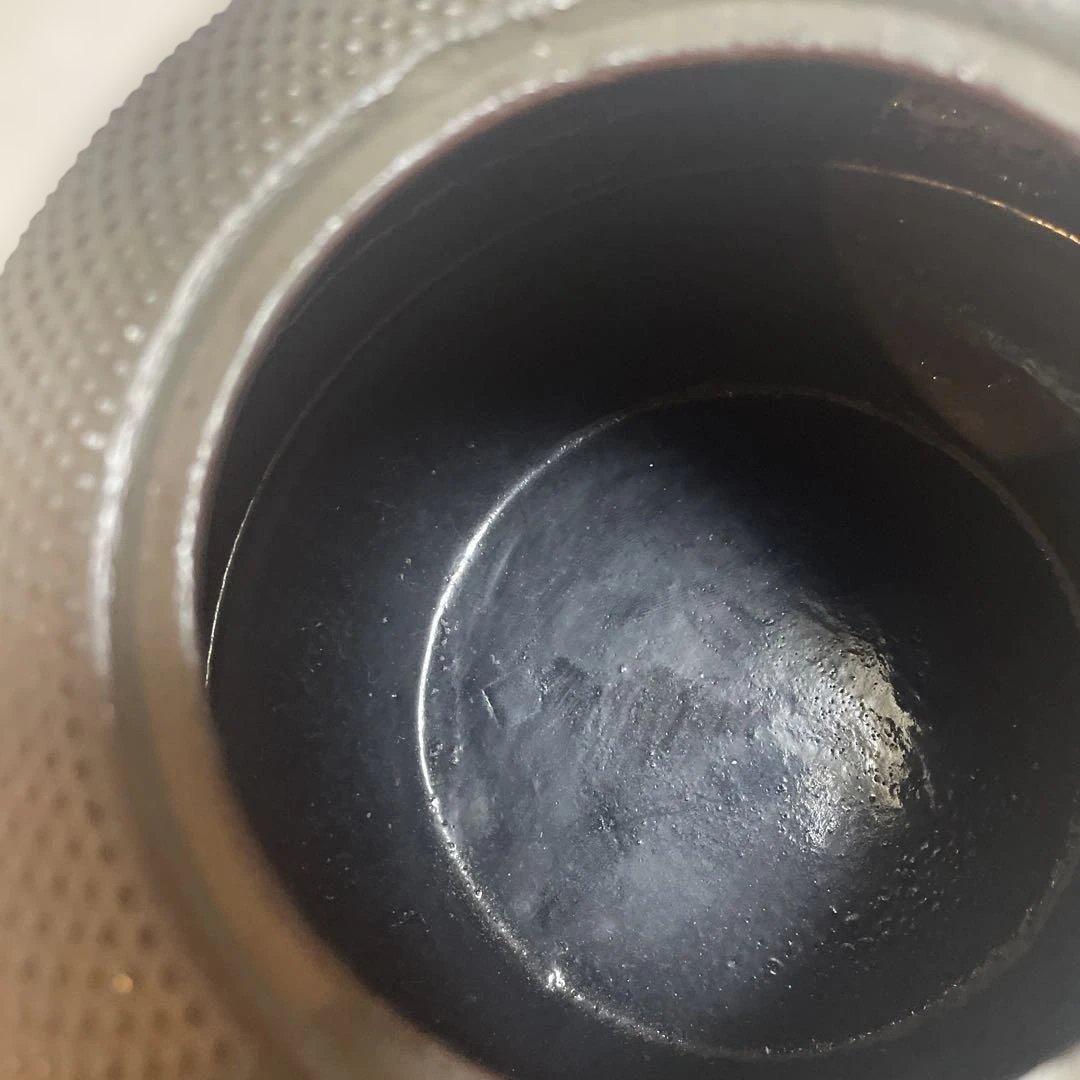 南部鉄器　岩鋳鉄瓶　袋つる　銘入り　鉄瓶