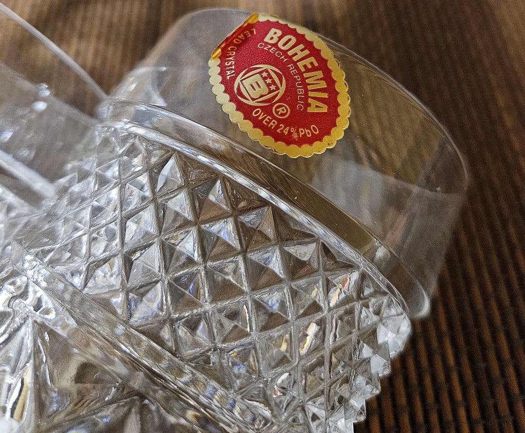 三越特別販売　ボヘミア　ショットグラス　切子グラス　ウィスキーグラス　ブック箱