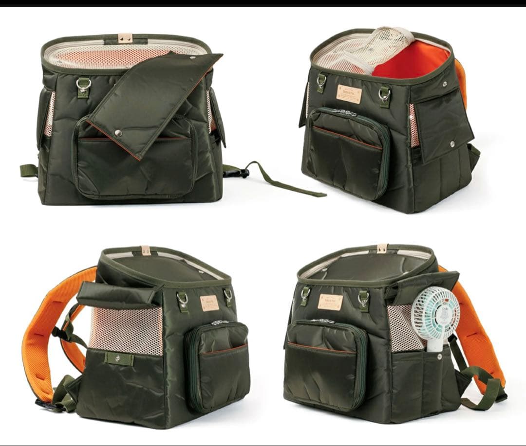 Toto&Pal （トトバル）犬猫用キャリーリュック　トートバッグ オリーブ