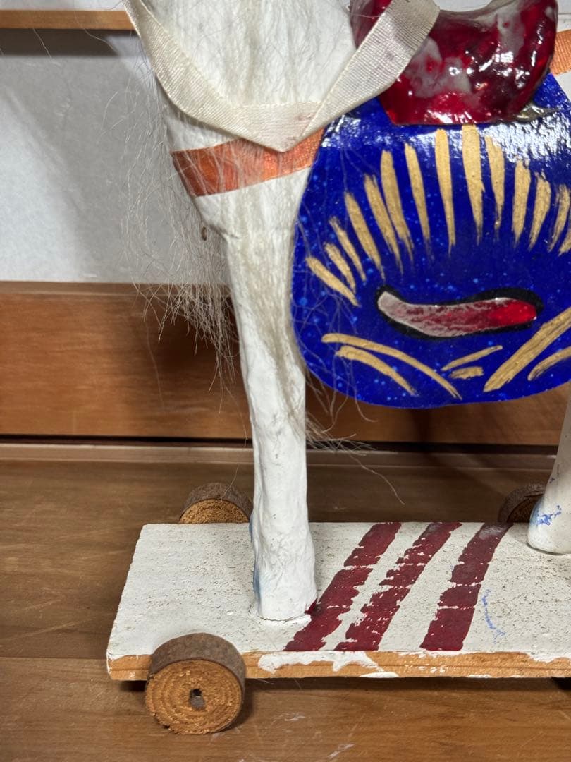 宇土張子『飾り馬』 白馬 熊本 希少 民藝 伝統文化 芸術 古道具