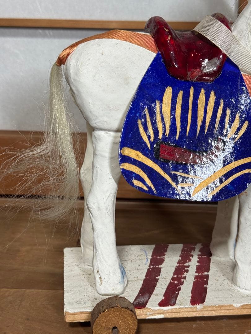 宇土張子『飾り馬』 白馬 熊本 希少 民藝 伝統文化 芸術 古道具