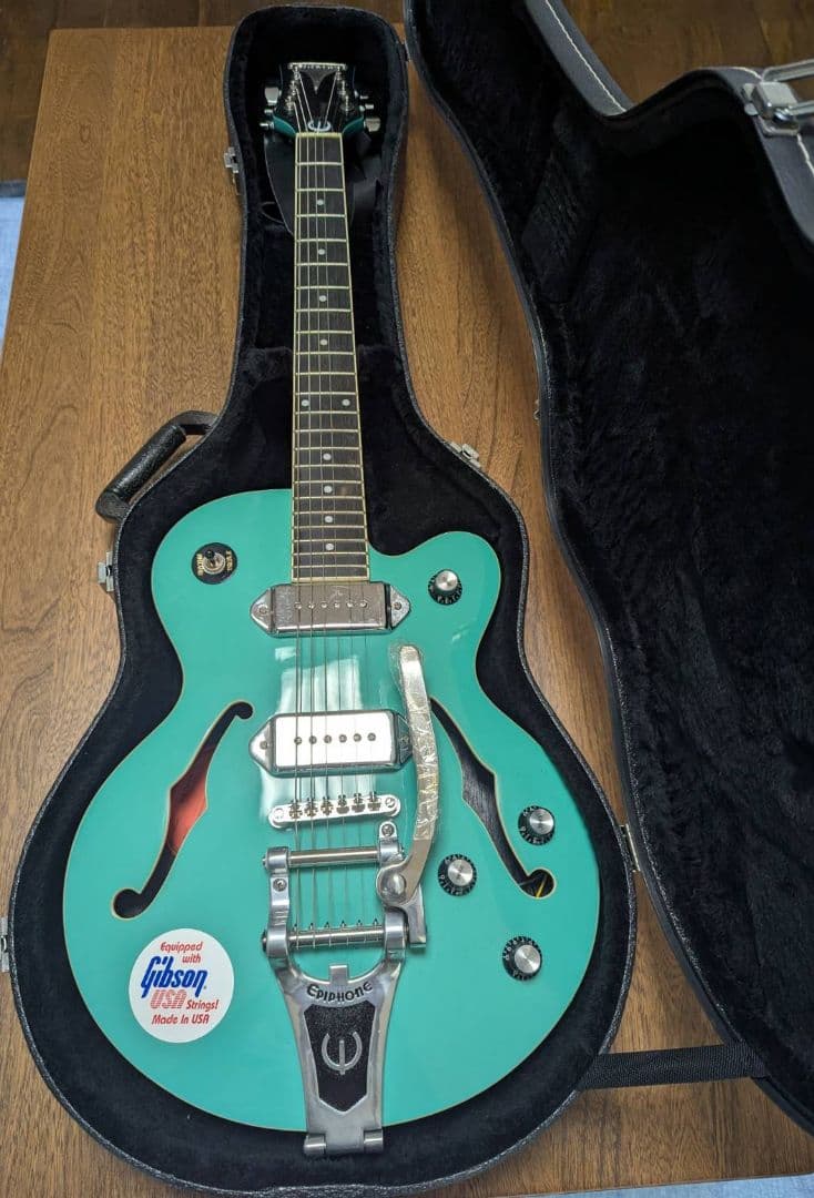 まっちゃん　エピフォン ギター ミントグリーン ハードケース付き