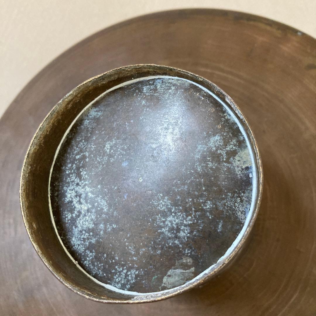 古銅薄端　花瓶　花器　アンティーク〈検 池坊　華道いけ花　高岡銅器　茶道　立花