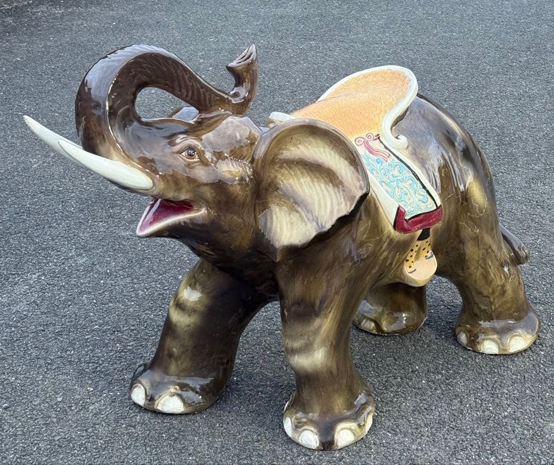 引き取り3千引き 大型♪ 乗れるサイズ ベンチ 象 ゾウ 置物