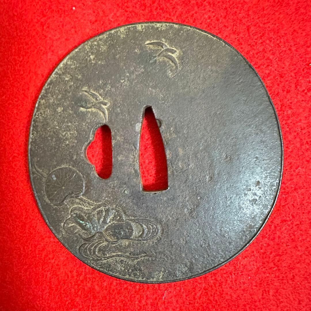 鉄地　金象嵌刀装具 鍔 刀鍔 骨董品 鉄地 鐔 武具　鉄瓶蓋 10個セット