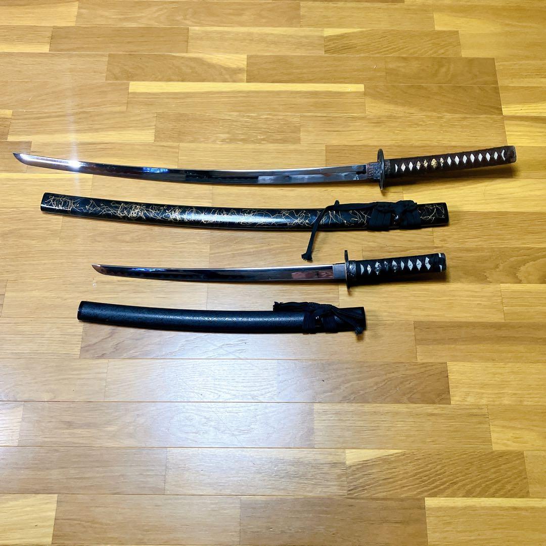 模造刀】大小拵え 2本セット 打刀と脇差 約103cm 72cm