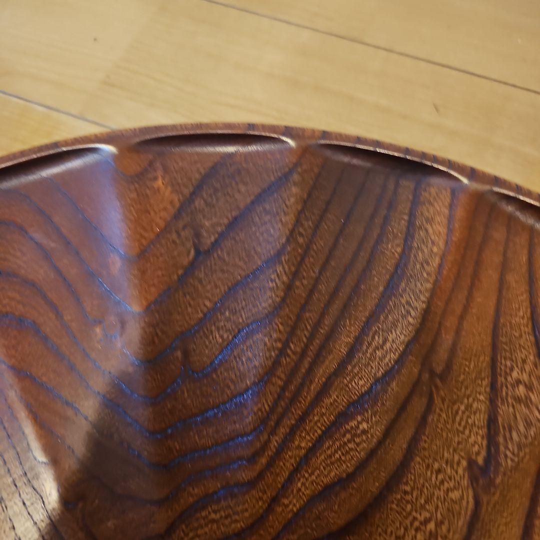 ふき漆　飾り盆40cm　木地挽き