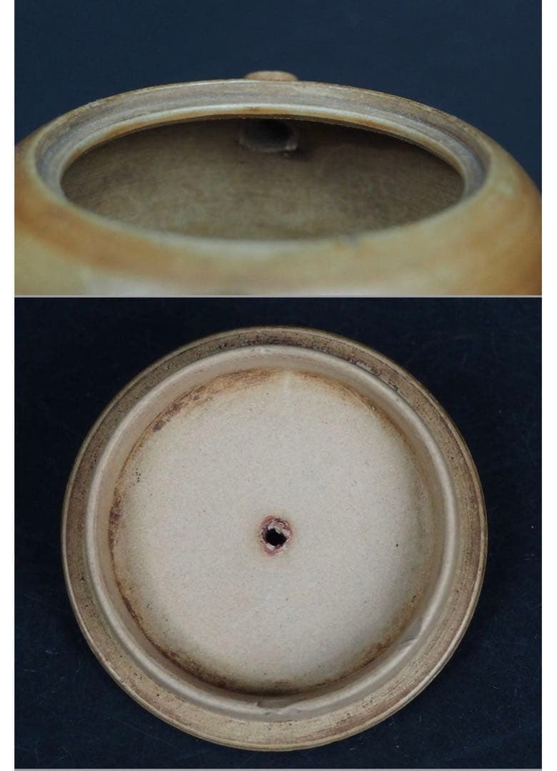 送料無料　18世紀初頭　江戸期白備前焼急須一対　箱付 ★博物館級★ 煎茶道具