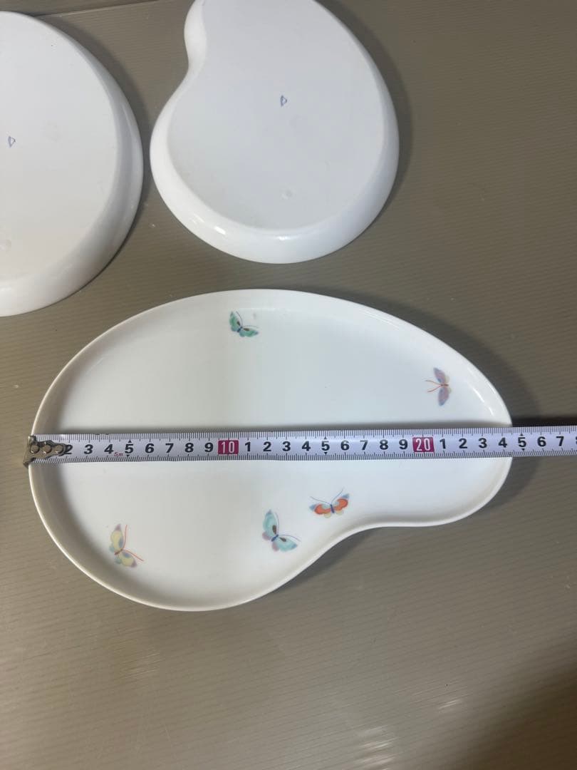2521 深川製磁　瓢箪型　蝶文　皿　5客　未使用