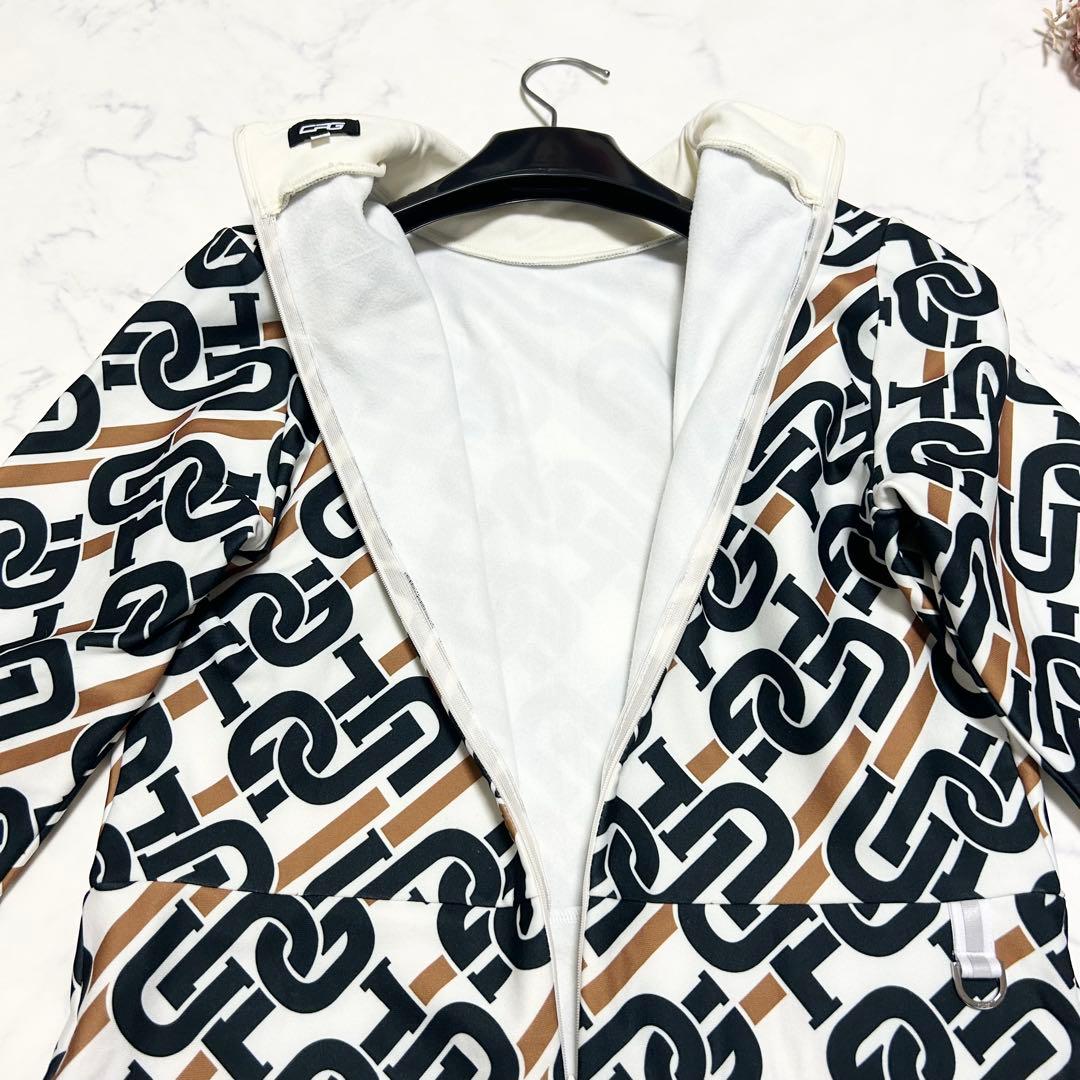 CPG GOLF チェーンロゴグラフィカルワンピース ゴルフ ホワイト×ブラック