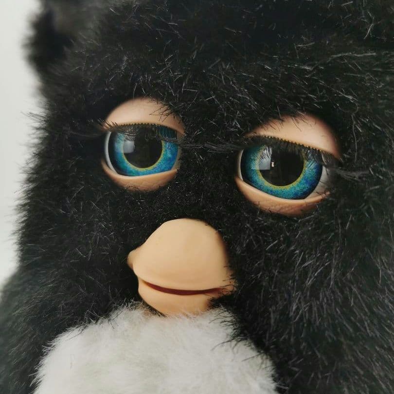 【稼動品】ファービー2 ミルキーパンダ ブルーアイ ドイツ語 箱・スプーン付き