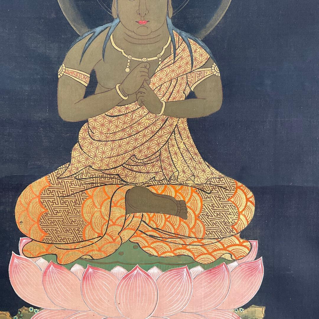 掛軸　観世音菩薩坐像　絹本　江戸時代頃