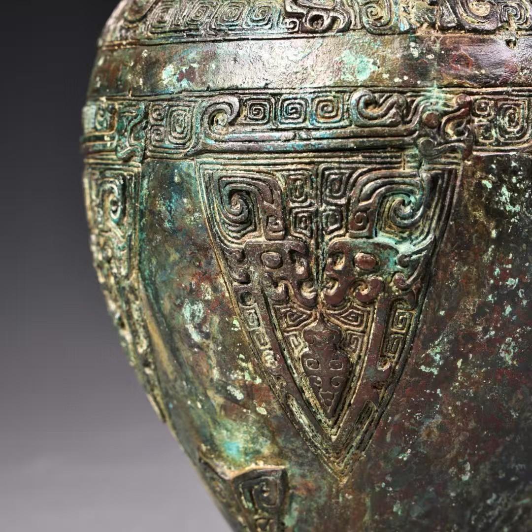 中国古美術 旧藏 明風 青銅器 圓罐 時代物 骨董 置物 收藏 茶道具 古銅器