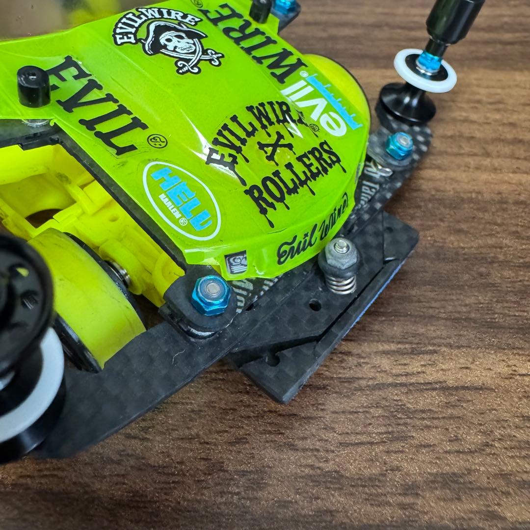 【HANA専用】ミニ四駆 MSフレキ 蛍光イエロー ラウディーブルカスタム完成品