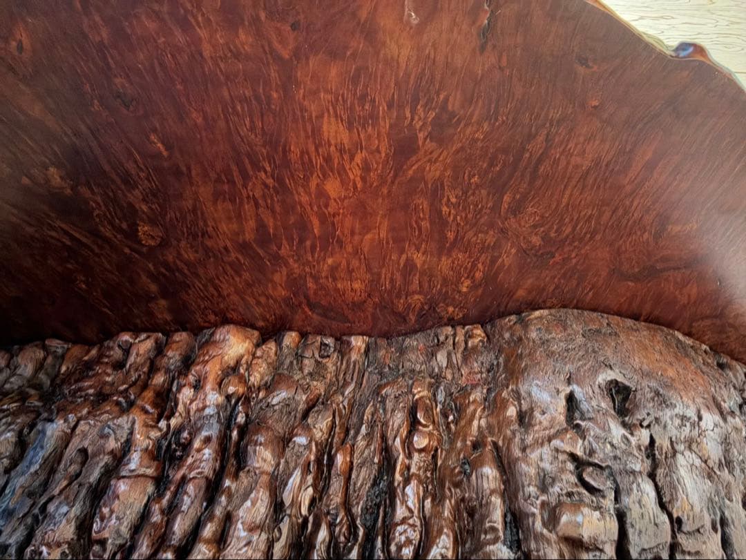 木製 不規則形座卓 大きめオーバルテーブル 極厚天板