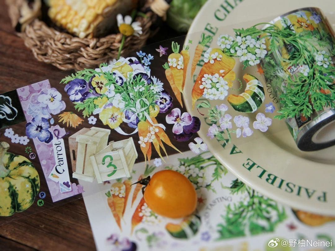 海外　人物　マスキングテープ　NeiNei 野柚 4点⚠️水晶pet（310287