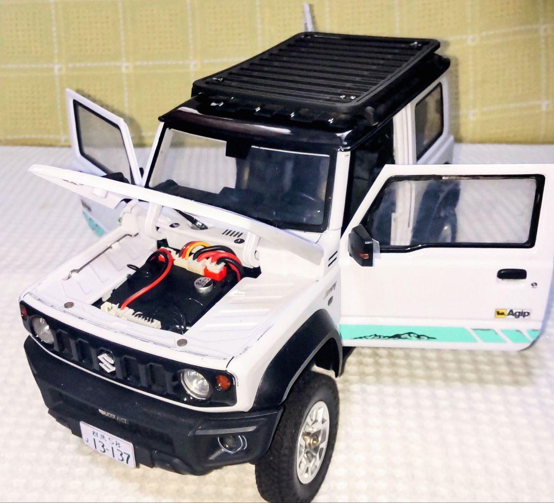 c*a様 スズキ ジムニー 1/16 ラジコン ホワイト 専用トレーラー付き