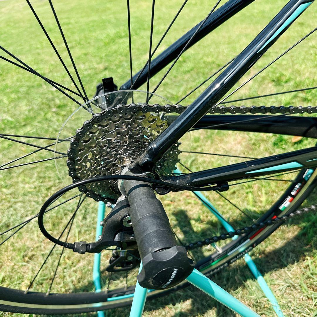 美品　41cm　Bianchi　ロードバイク　ブラック　ターコイズ　700C