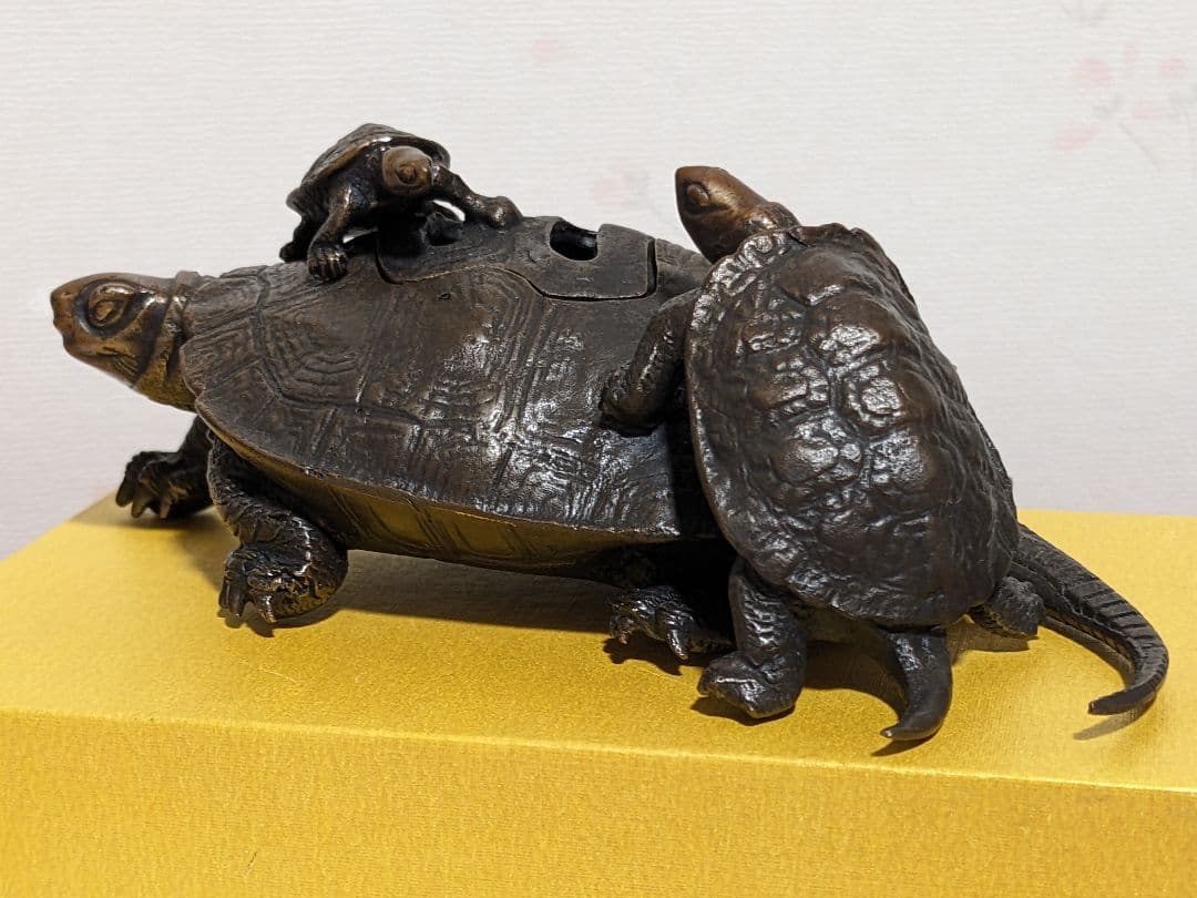 ♦亀形香炉 蝋型細密鋳金 未使用品 高岡銅器 瑞峰 置物 飾り 工芸品 骨董品