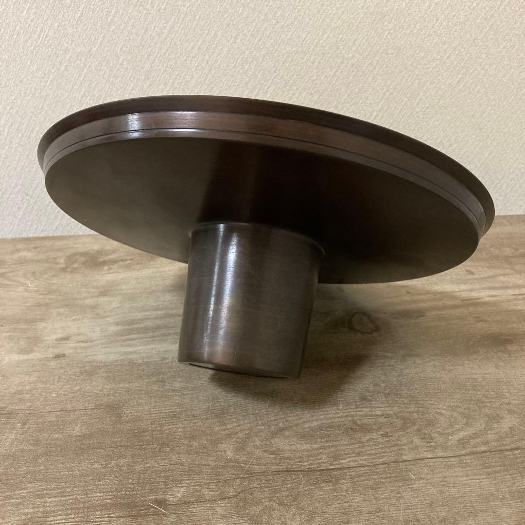 高岡銅器　薄端　中光　花器　茶道具　透かし彫り　ビンテージ〈検 池坊　華道いけ花