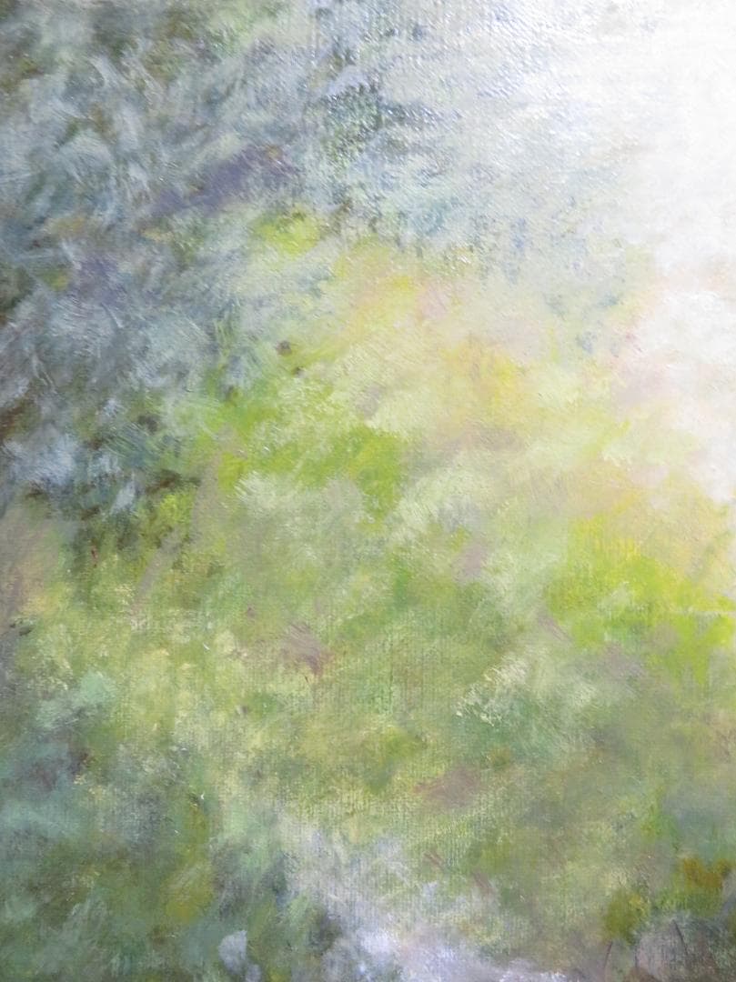 ◆  初夏の渓谷（仮題）　「H.Shimohira」　油彩　F10号   ◆