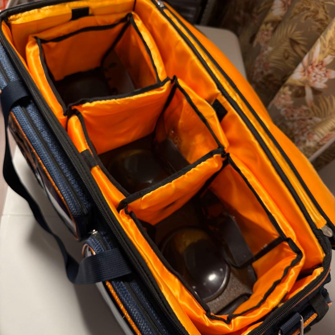 おまけ付！STORM 3個入りボウリング用バッグ ネイビーブルー/オレンジ