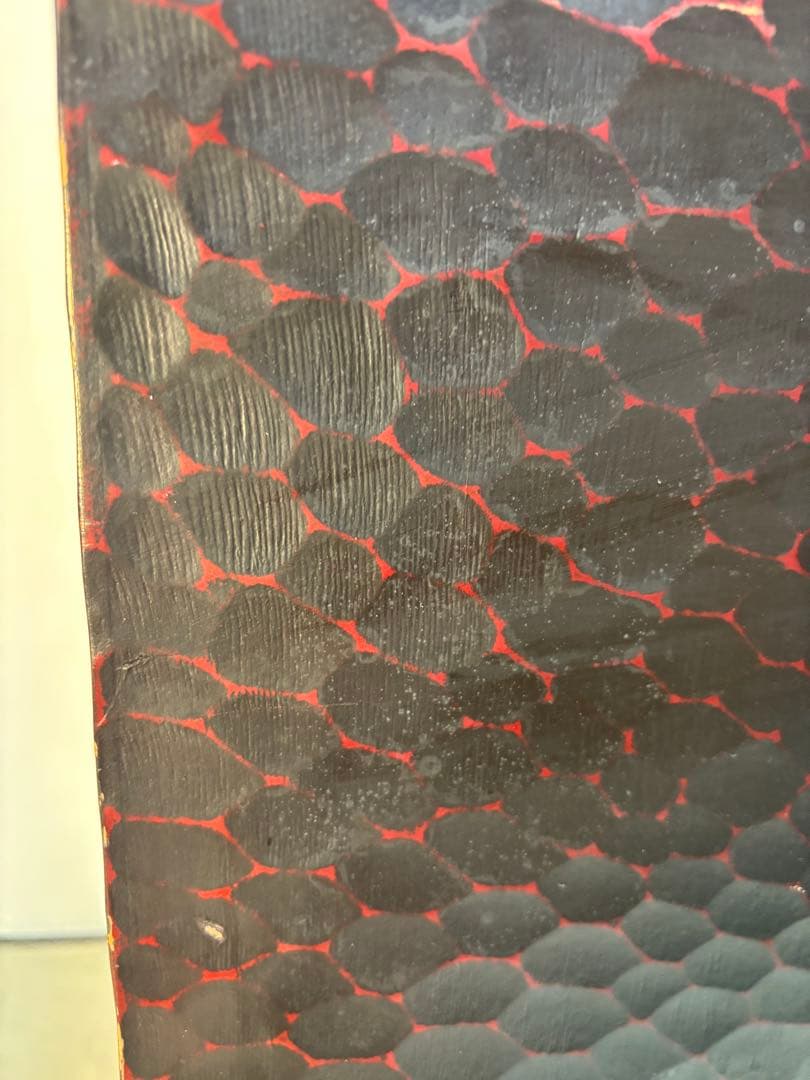 昭和レトロ　鎌倉彫り　竹彫刻の木製 小タンス 漆塗り　10段引き出し