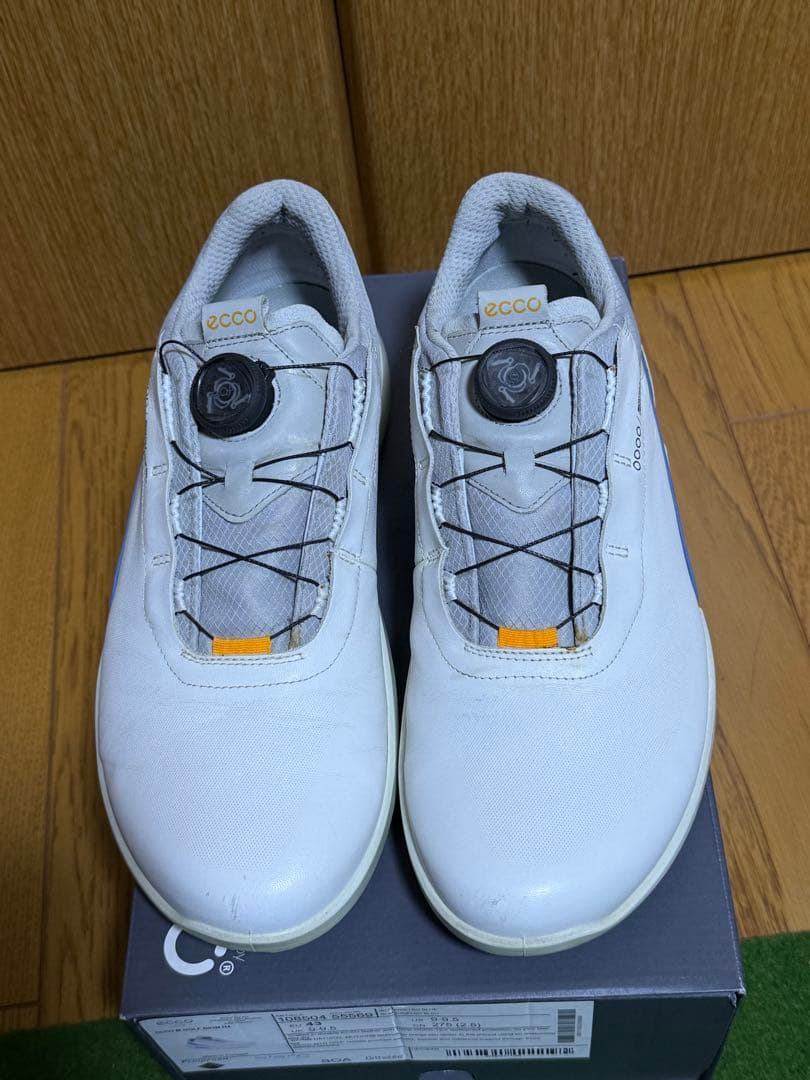 値引き　Ecco ゴルフシューズ BOAシステム ホワイト/ブルー　２６.５cm