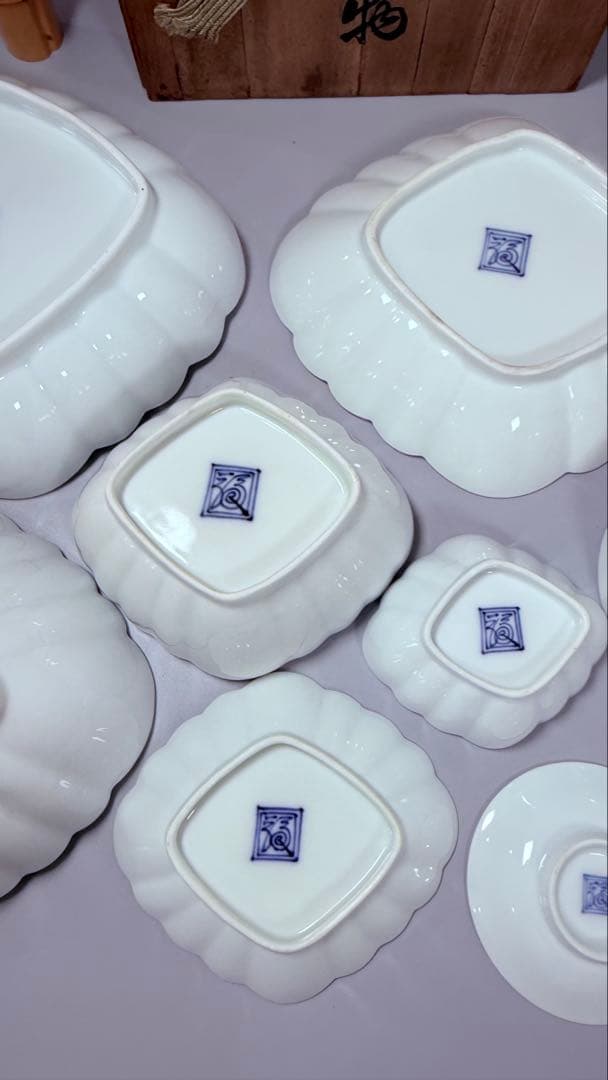 大正～昭和初期　十二代　酒井田柿右衛門　牡丹鳳凰画　揃物　渦福　共箱　合資会社