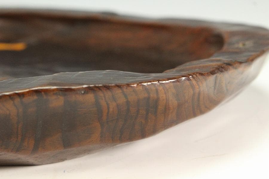 老松 古材 刳り貫き 楕円形 盆 煎茶 詫び寂(K-RC950)