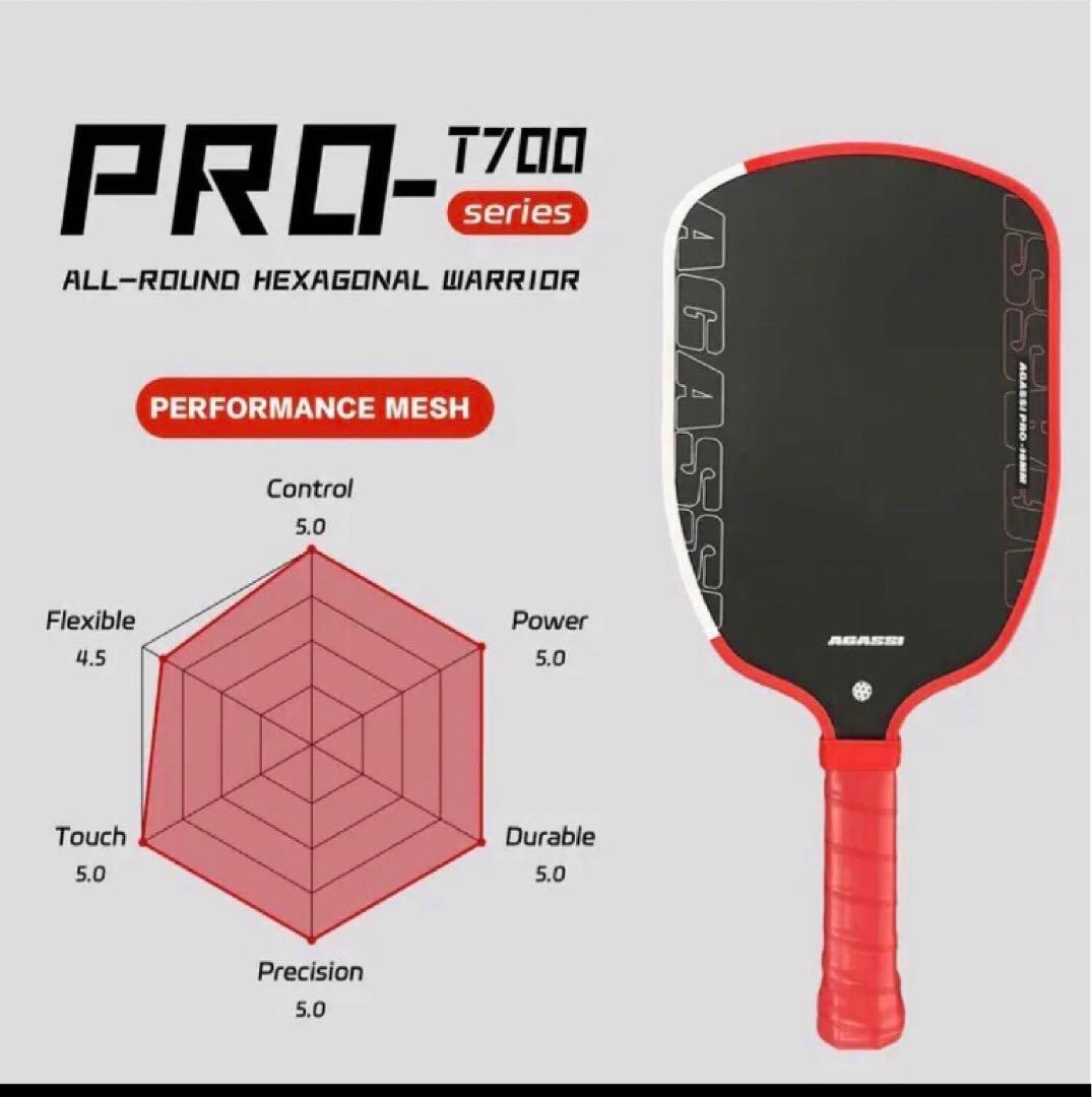 新品GRAF PRO 16mm T700 ピックルボール パドル 219g