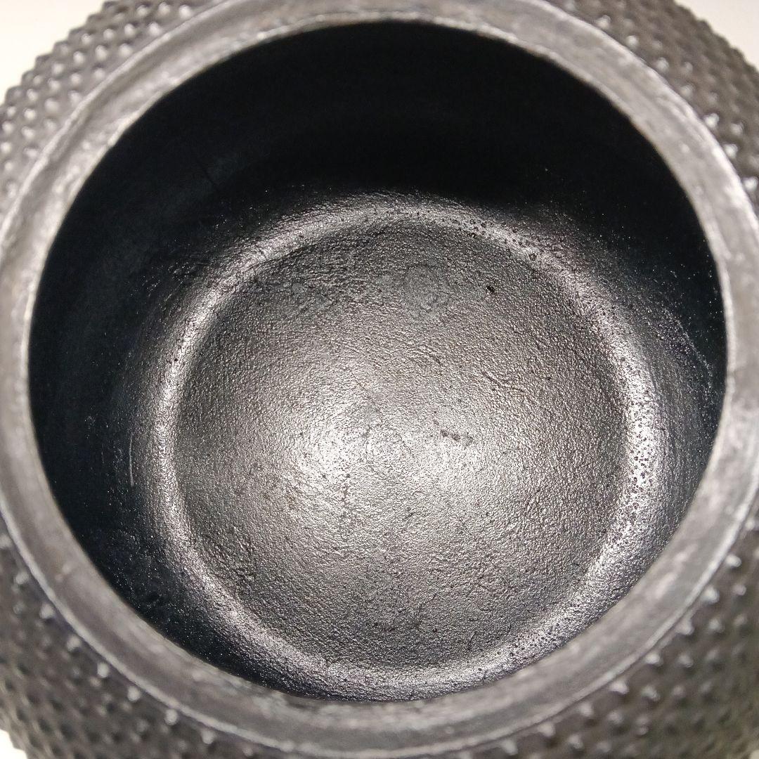 未使用 大型2.3L 伝統工芸士 及川 光正作 南部鉄器 丸南部アラレ 盛栄堂