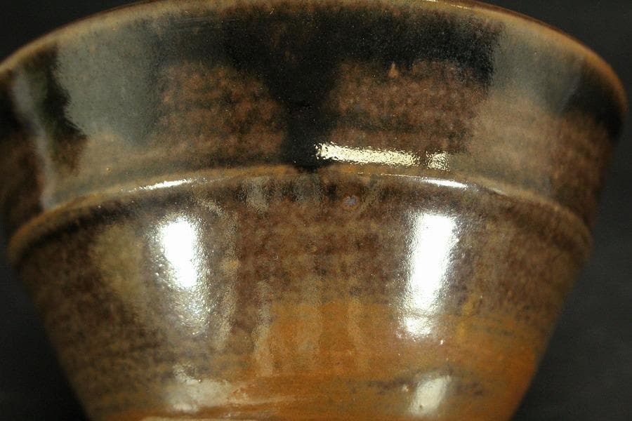 茶道具 膳所焼 茶碗 美品(ZE426)