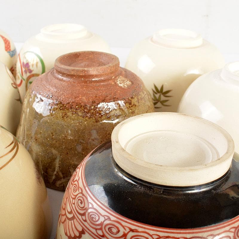 京焼　清水焼　 宮地英香　小栗龍靖　井原瑞雲など　茶碗　八点　V　R7280F